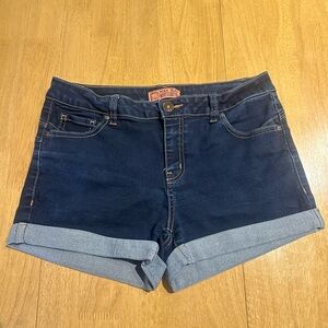 Wax Jeans Butt I Love You Dark Wash Cuffed Jean Shorts Juniors Size Large